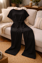 Women's Belted Wide Leg Jumpsuit – Relaxed Fit Occasion Jumpsuit