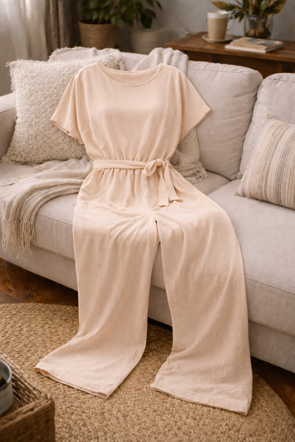 Women's Belted Wide Leg Jumpsuit – Relaxed Fit Occasion Jumpsuit