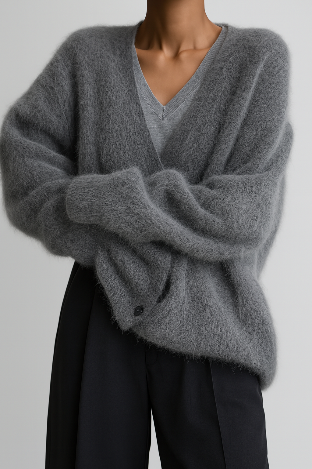 Women's Button Front Cardigan – Relaxed Ribbed Knit Cardigan
