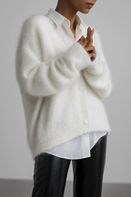 Women's Button Front Cardigan – Relaxed Ribbed Knit Cardigan