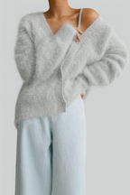 Women's Button Front Cardigan – Relaxed Ribbed Knit Cardigan