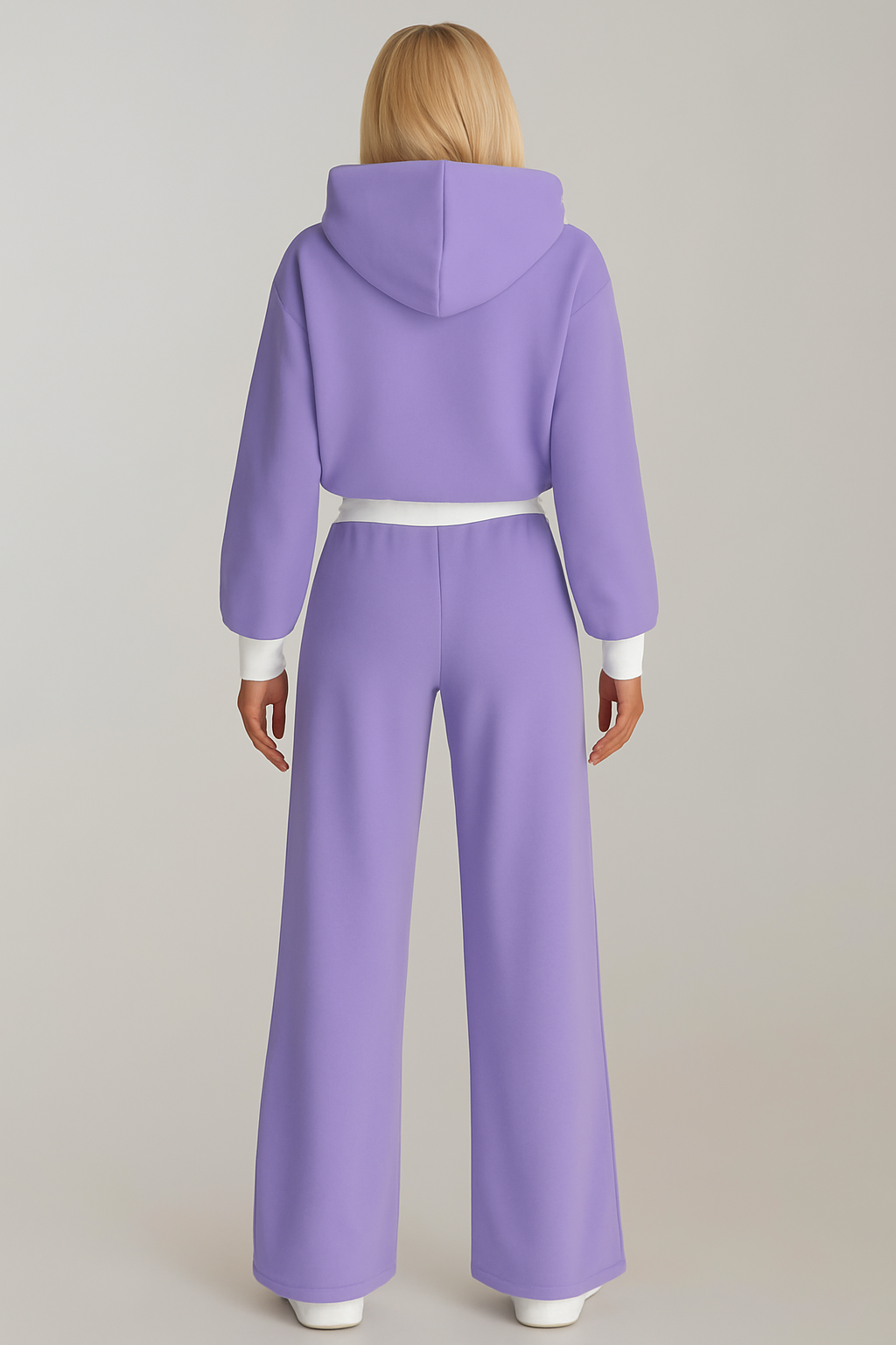 Women's Cropped Hoodie Set – High Waist Wide Leg Tracksuit