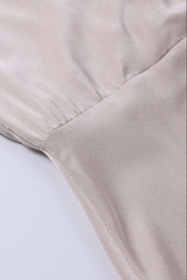 Women's Side Slit Evening Dress – Satin Occasion Dress