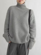 Women's High Collar Sweater – Winter Knit Sweater – Isabella