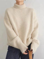 Women's High Collar Sweater – Winter Knit Sweater – Isabella