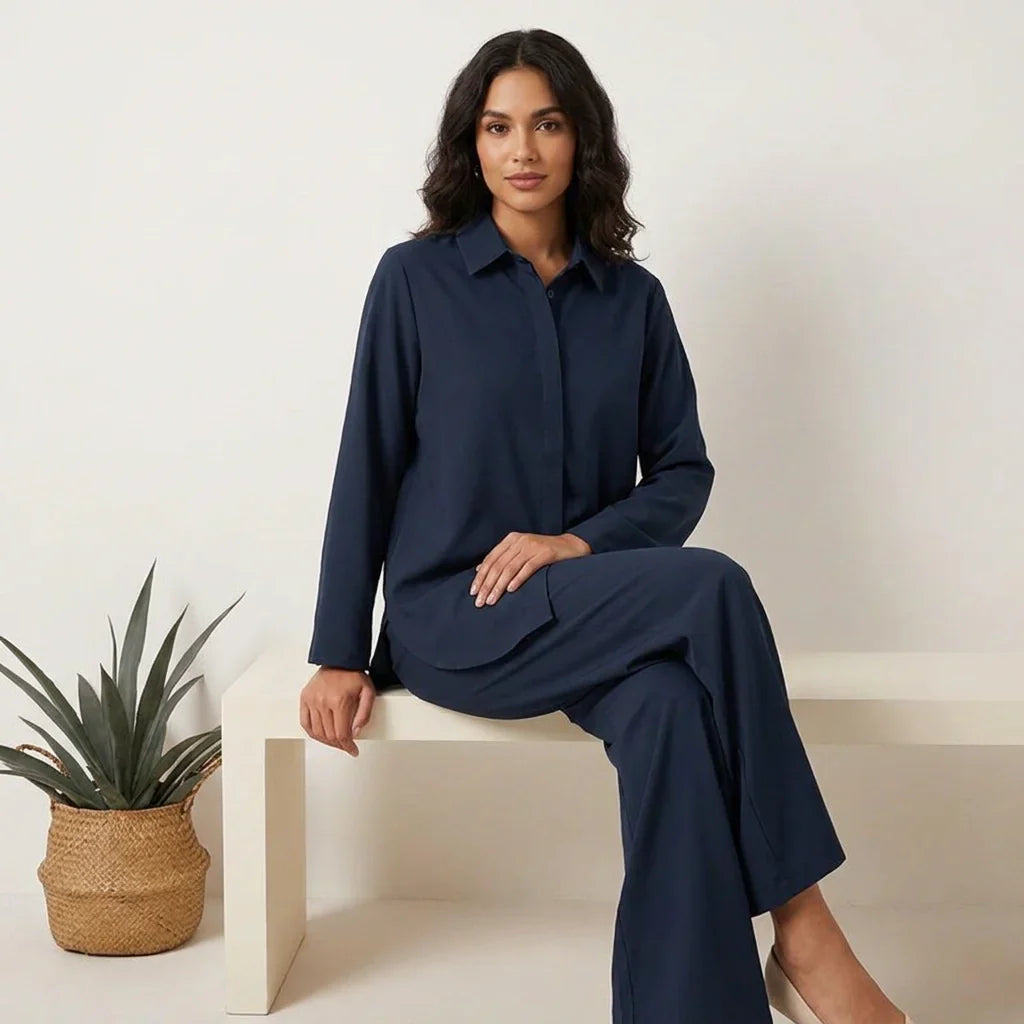 Women's Wide Leg Lounge Set – Relaxed Two-Piece Set