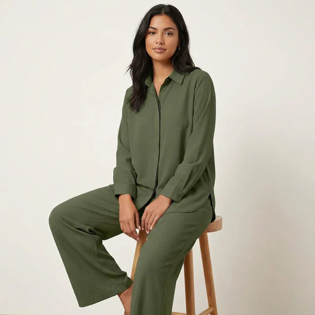 Women's Wide Leg Lounge Set – Relaxed Two-Piece Set