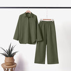 Women's Wide Leg Lounge Set – Relaxed Two-Piece Set