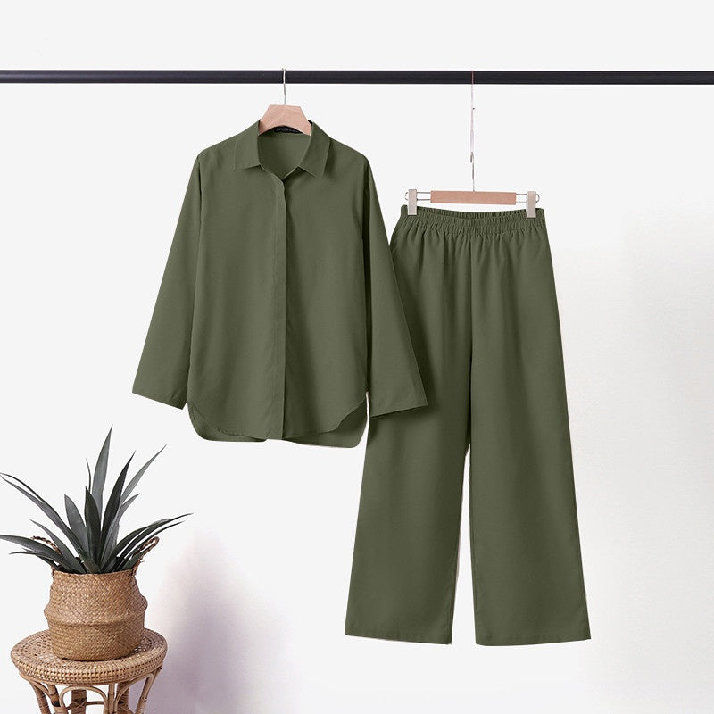 Women's Wide Leg Lounge Set – Relaxed Two-Piece Set