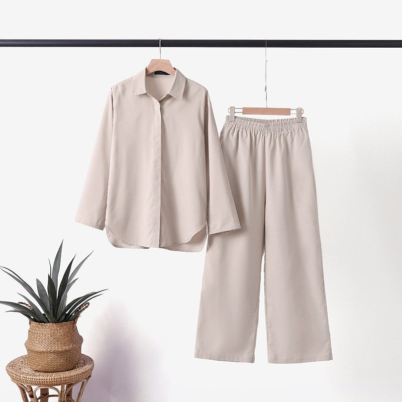 Women's Wide Leg Lounge Set – Relaxed Two-Piece Set