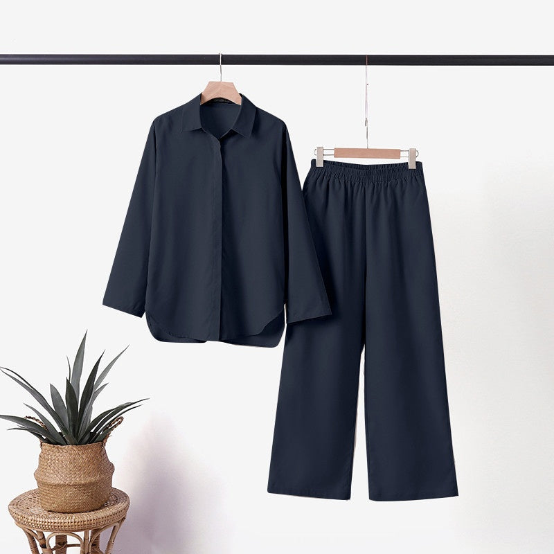 Women's Wide Leg Lounge Set – Relaxed Two-Piece Set