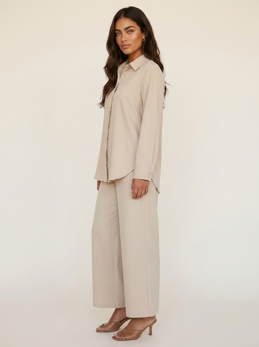 Women's Wide Leg Lounge Set – Relaxed Two-Piece Set