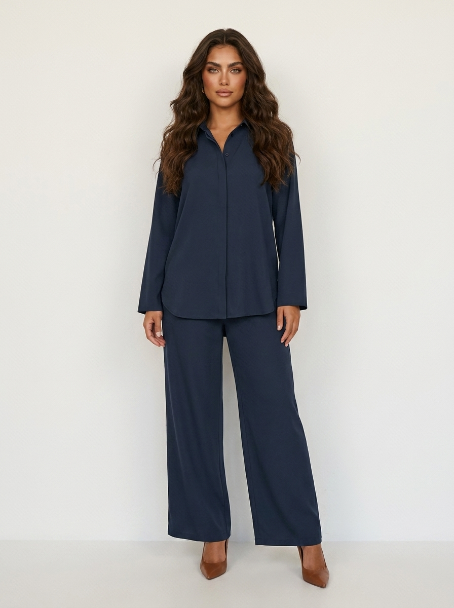 Women's Wide Leg Lounge Set – Relaxed Two-Piece Set