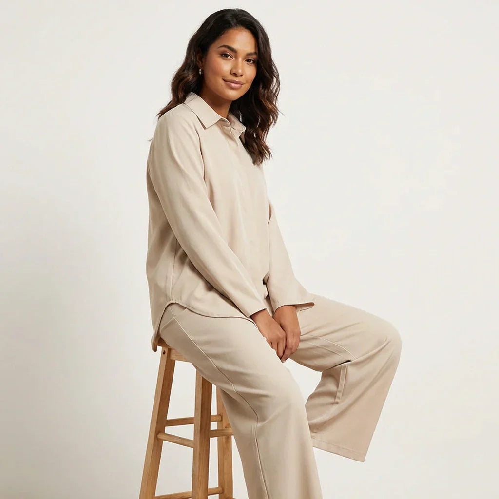 Women's Wide Leg Lounge Set – Relaxed Two-Piece Set