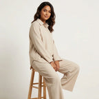 Women's Wide Leg Lounge Set – Relaxed Two-Piece Set