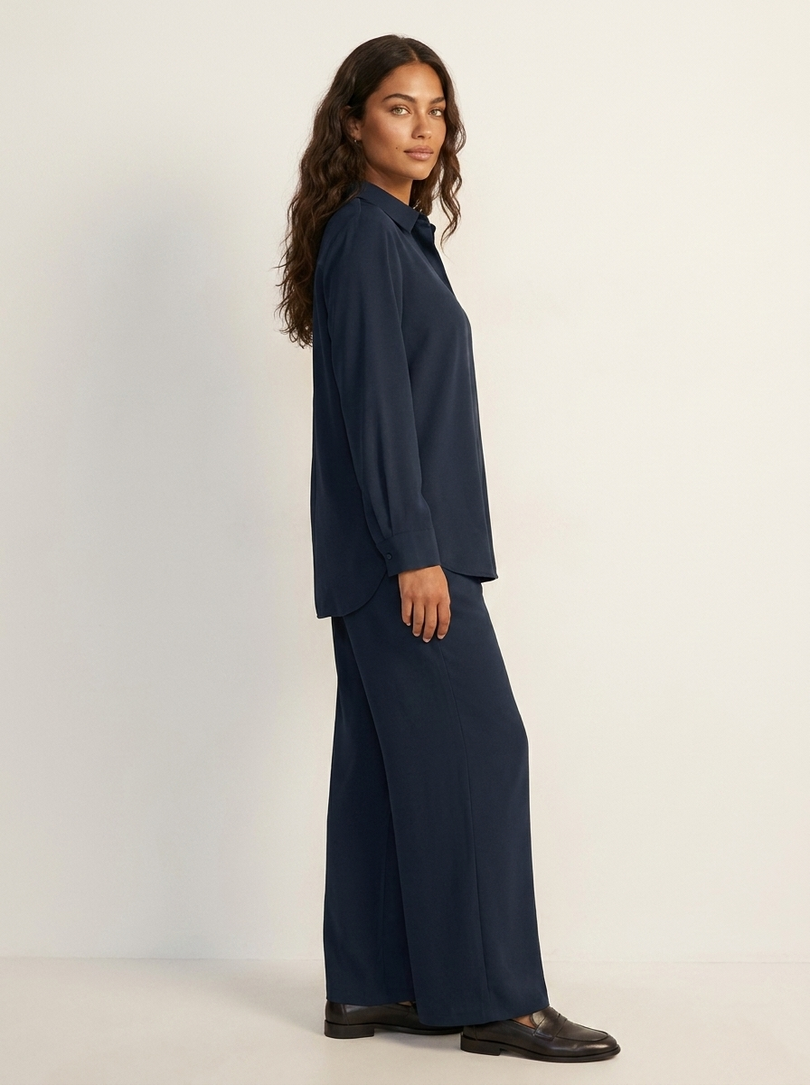 Women's Wide Leg Lounge Set – Relaxed Two-Piece Set