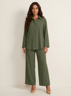 Women's Wide Leg Lounge Set – Relaxed Two-Piece Set