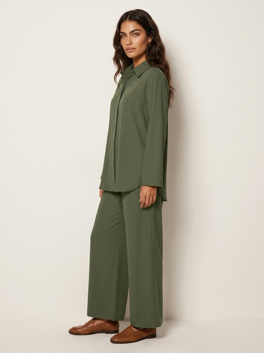 Women's Wide Leg Lounge Set – Relaxed Two-Piece Set