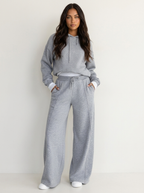 Women's Wide Leg Lounge Set – Hooded Two-Piece Set