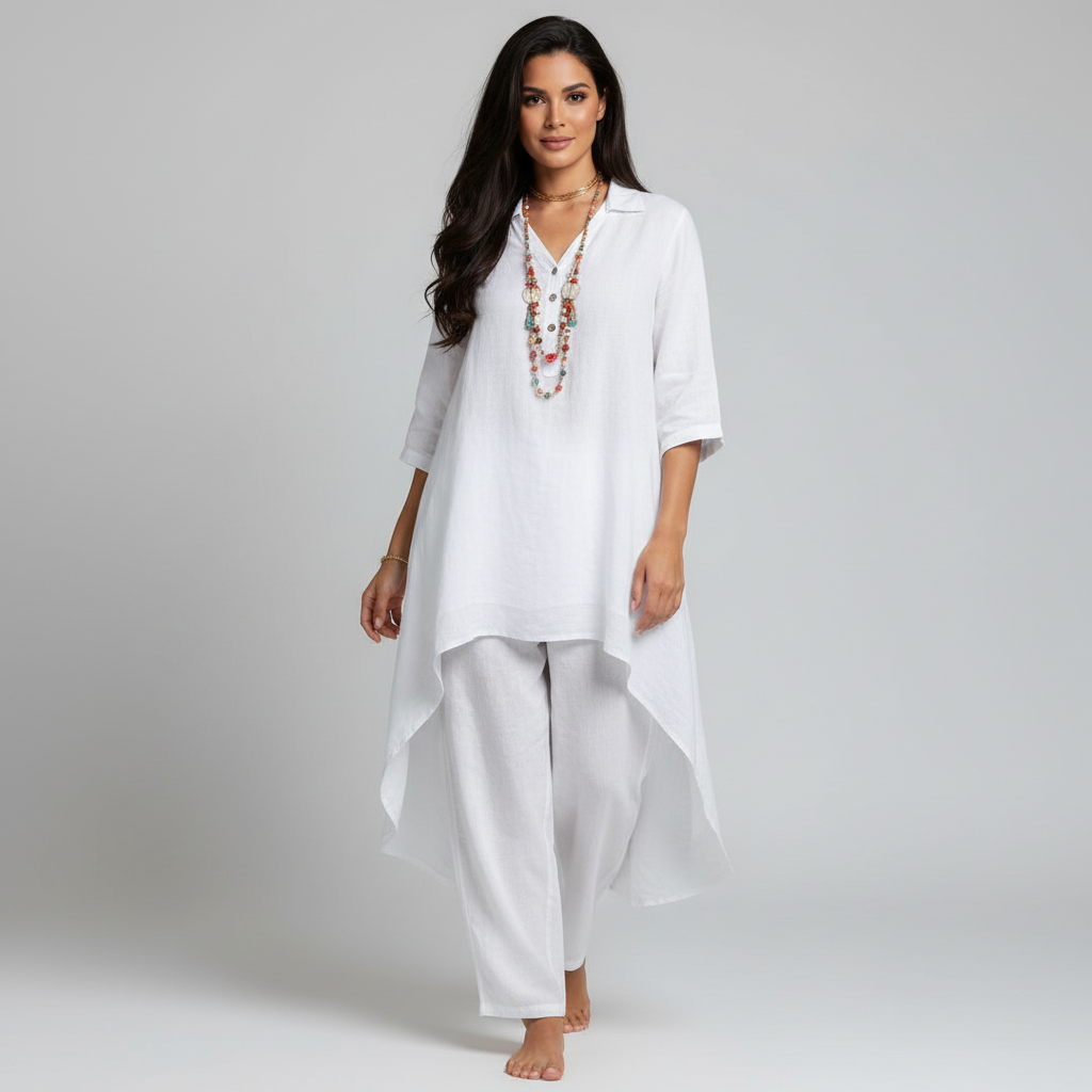 Women's Relaxed Tunic Set – Lounge Two-Piece Set