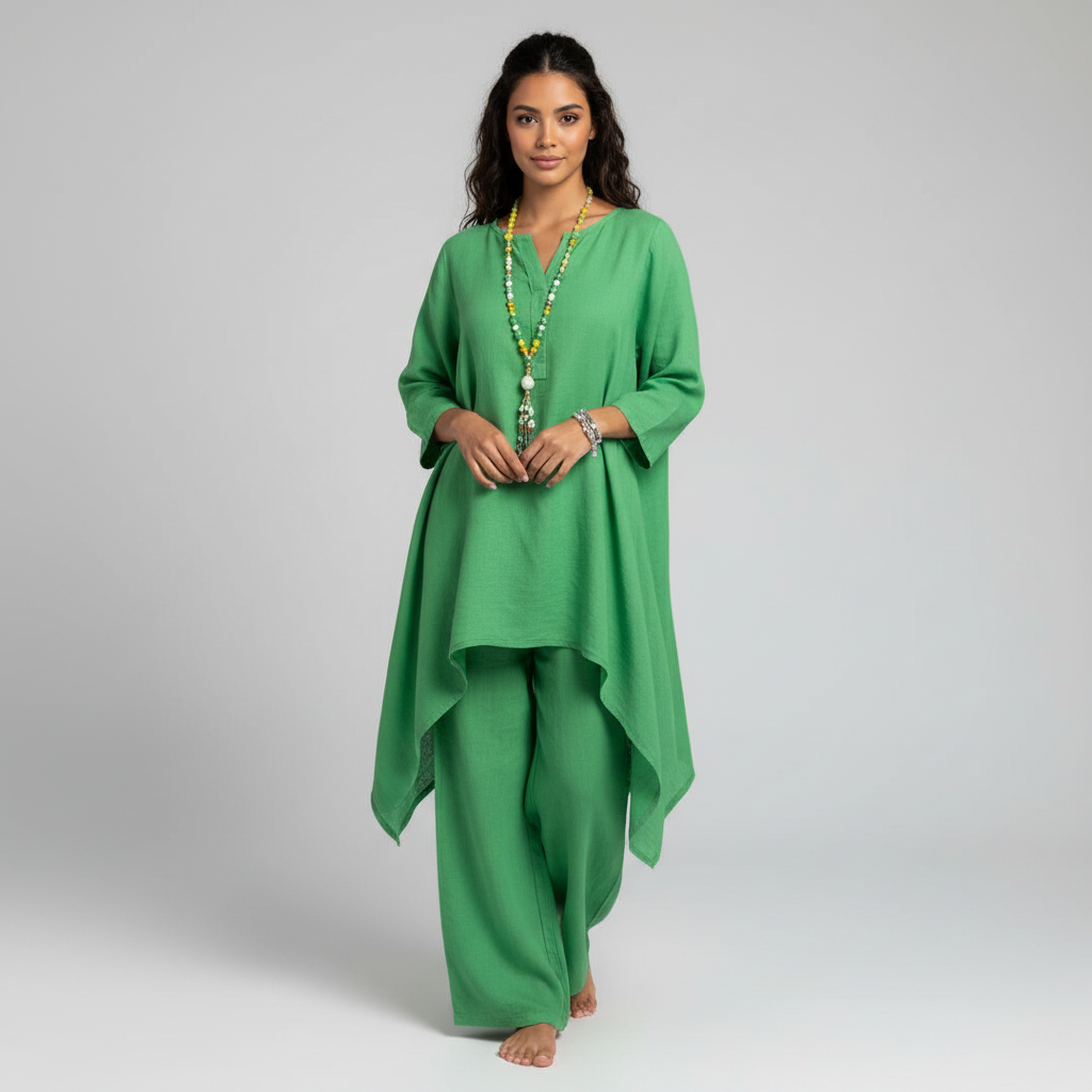 Women's Relaxed Tunic Set – Lounge Two-Piece Set