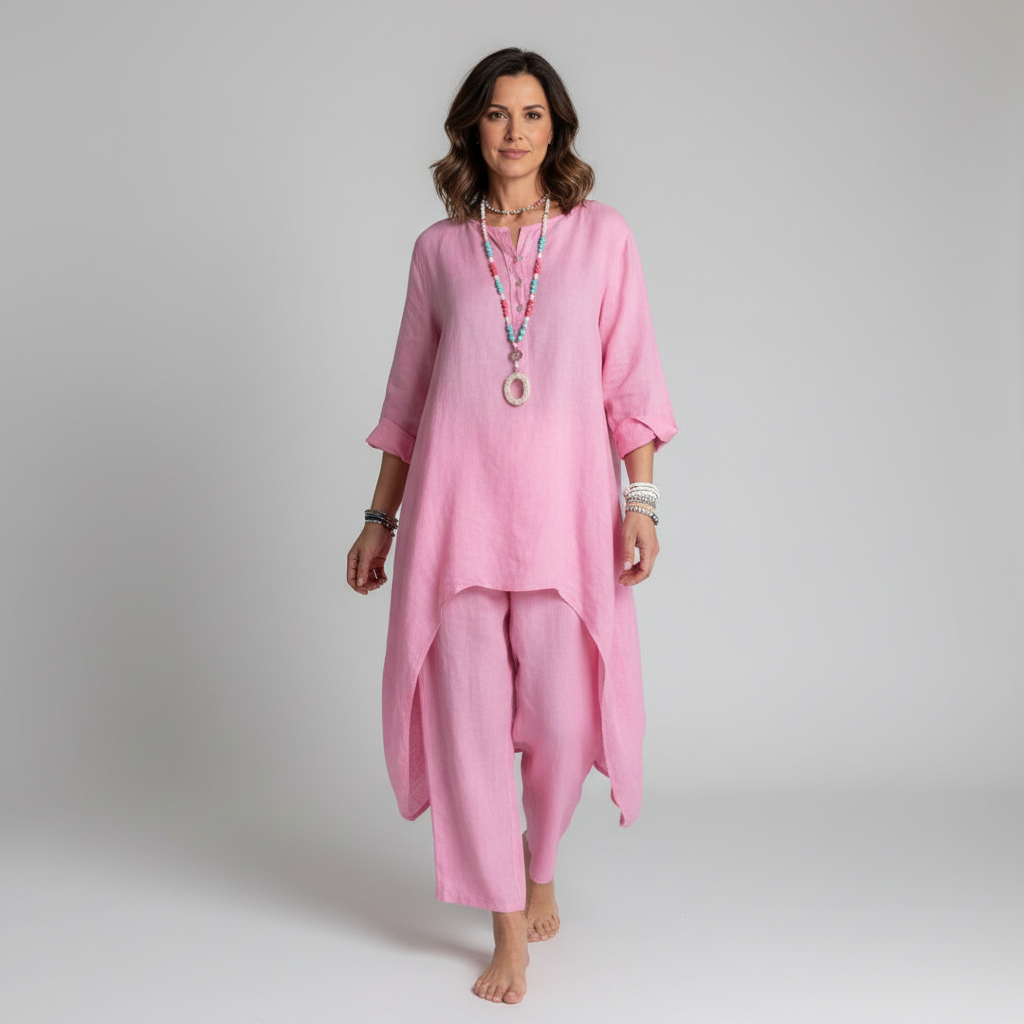 Women's Relaxed Tunic Set – Lounge Two-Piece Set
