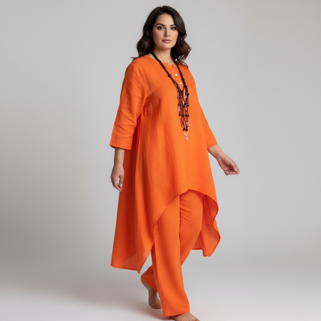 Women's Relaxed Tunic Set – Lounge Two-Piece Set