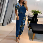 Women's Blouse & Trouser Set – Long Sleeve Top & Wide Leg Pants Set