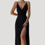 Women's Wedding Guest Maxi Dress – Side Slit Flowy Occasion Dress