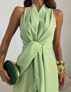 Women's Halter Neck Formal Jumpsuit – Flowy Evening Party Jumpsuit