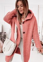 Women's Hooded Duster Cardigan – Long Oversized Knit Sweater