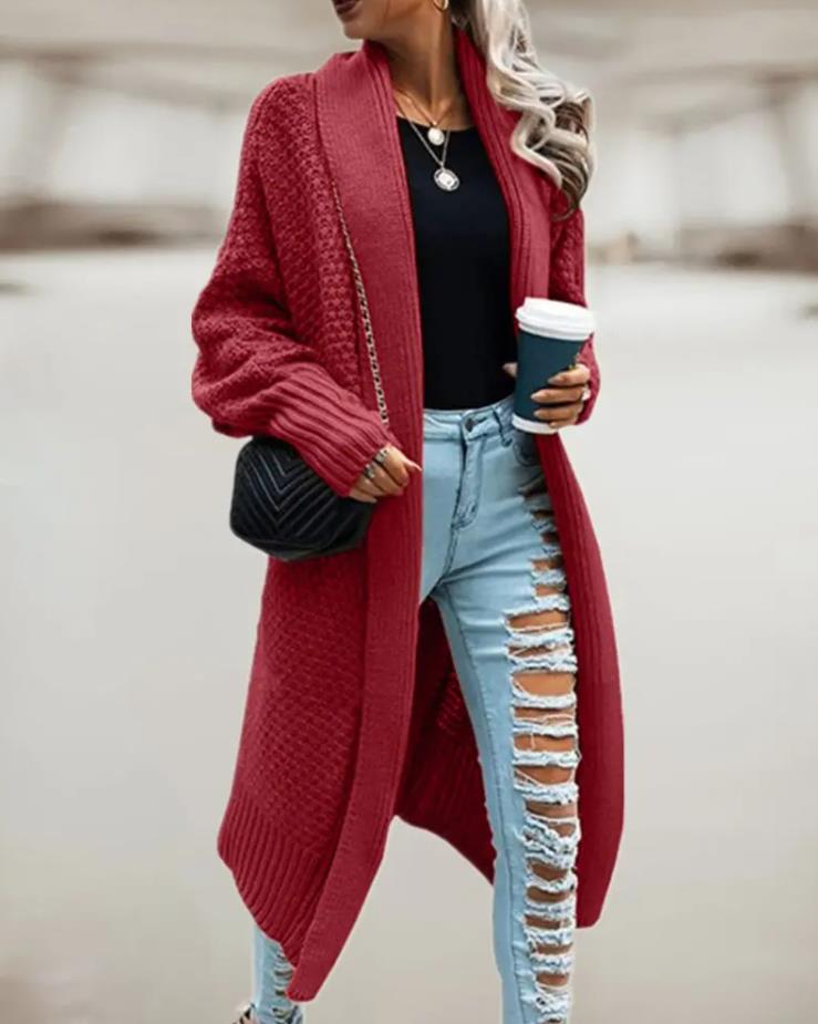Women's Hooded Duster Cardigan – Long Oversized Knit Sweater