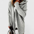 Women's Oversized Longline Cardigan – Relaxed Knee-Length Cardigan
