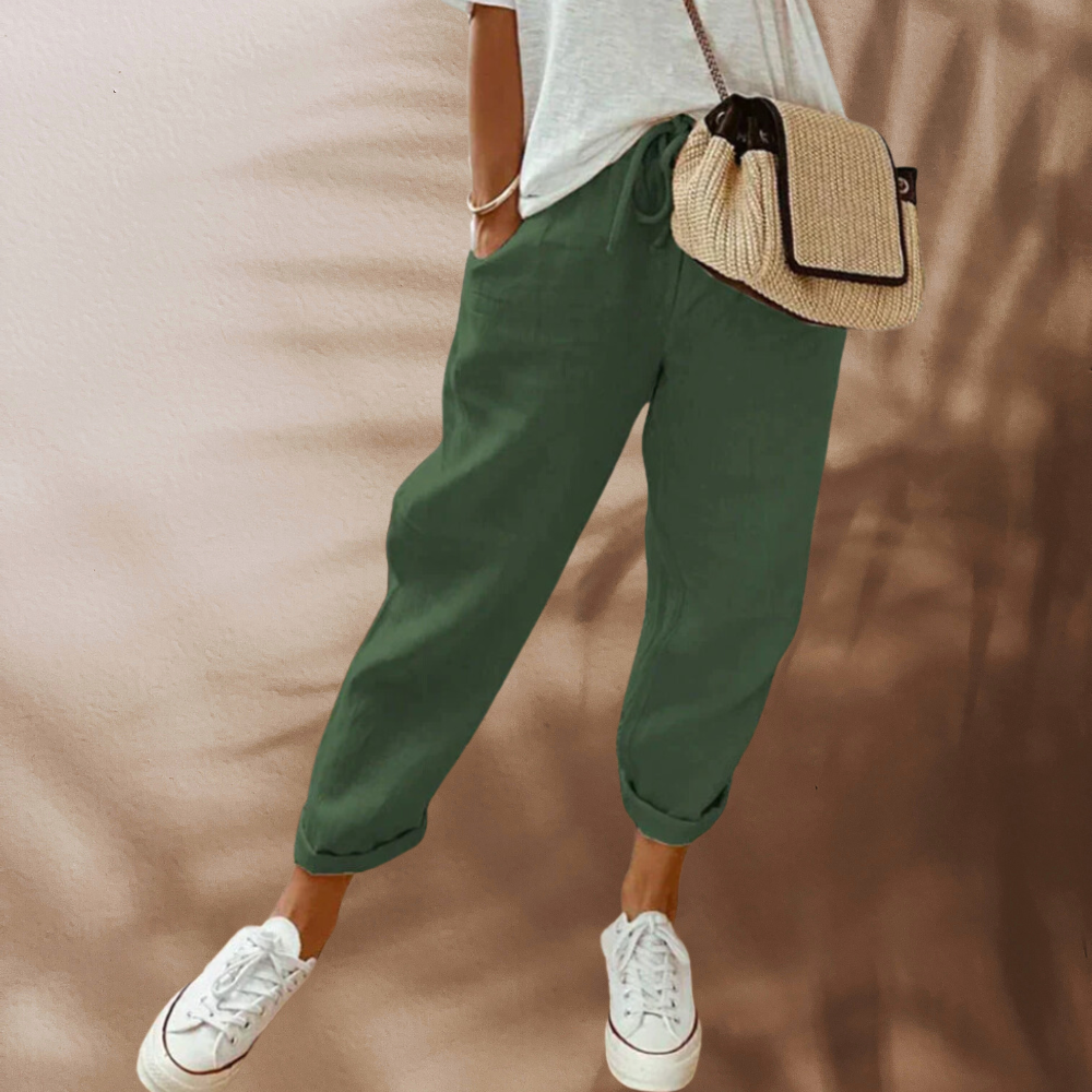 Women's Wide Leg Linen Pants – Casual Summer Pants