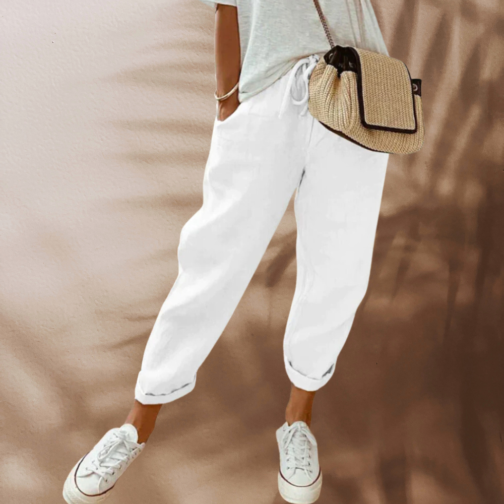 Women's Wide Leg Linen Pants – Casual Summer Pants