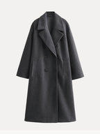 Women's Long Trench Coat – Tailored Button Front Overcoat