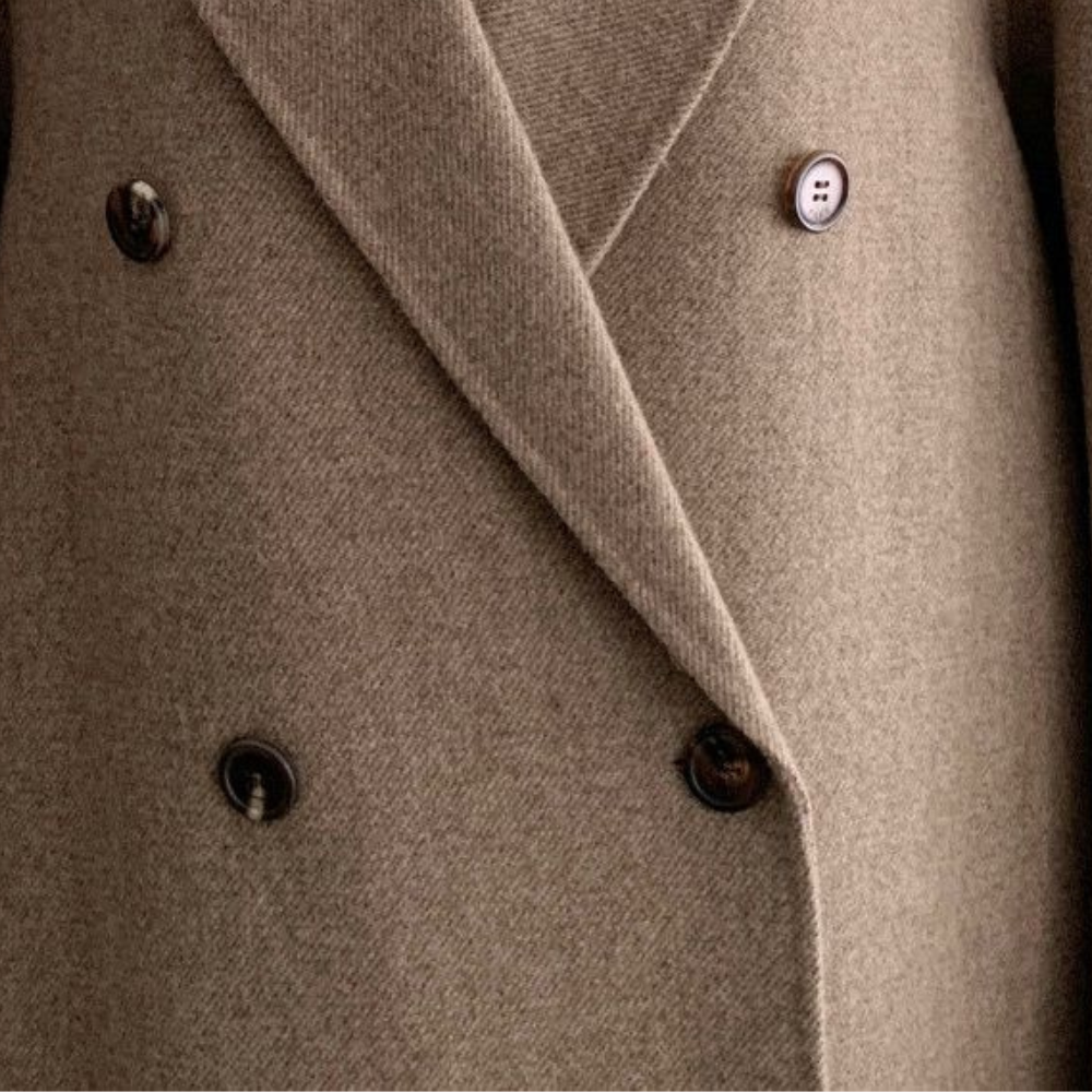Women's Long Double-Breasted Coat – Oversized Winter Overcoat