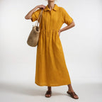 Women's Flowy Shirt Dress – Button Front Relaxed Day Dress