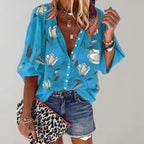 Women's Floral Longline Blouse – Lightweight Summer Print Blouse