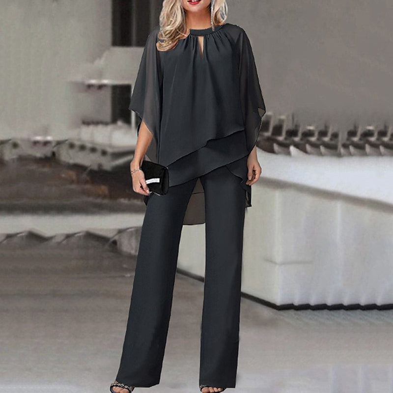 Women's Long Sleeve Pants Set – Relaxed Top & Matching Trouser Set