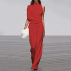 Women's Relaxed Sleeveless Jumpsuit – Flowy Wide Leg Occasion Jumpsuit