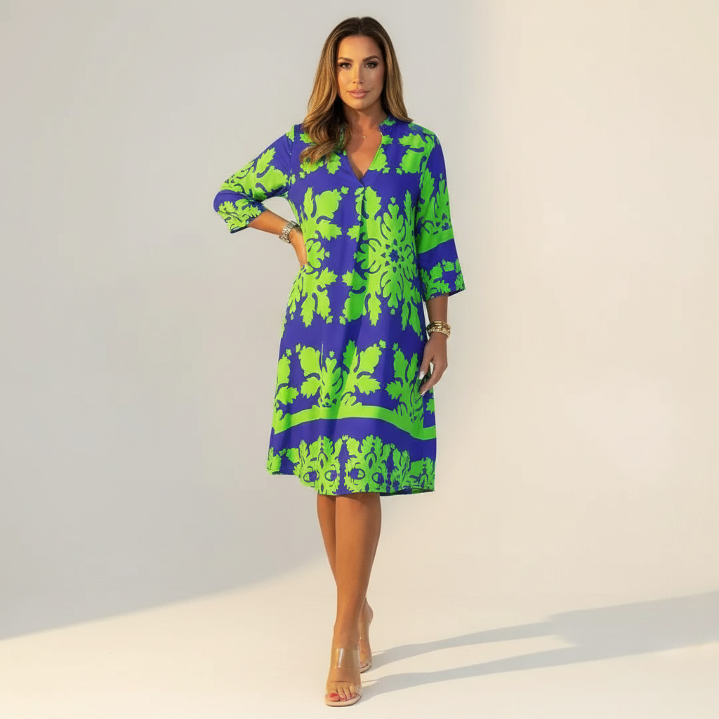 Women's Casual Spring Dress – Flowy Midi Dress
