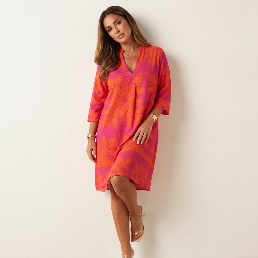 Women's Casual Spring Dress – Flowy Midi Dress