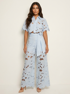 Women's Wide Leg Print Set – Abstract Two-Piece Set
