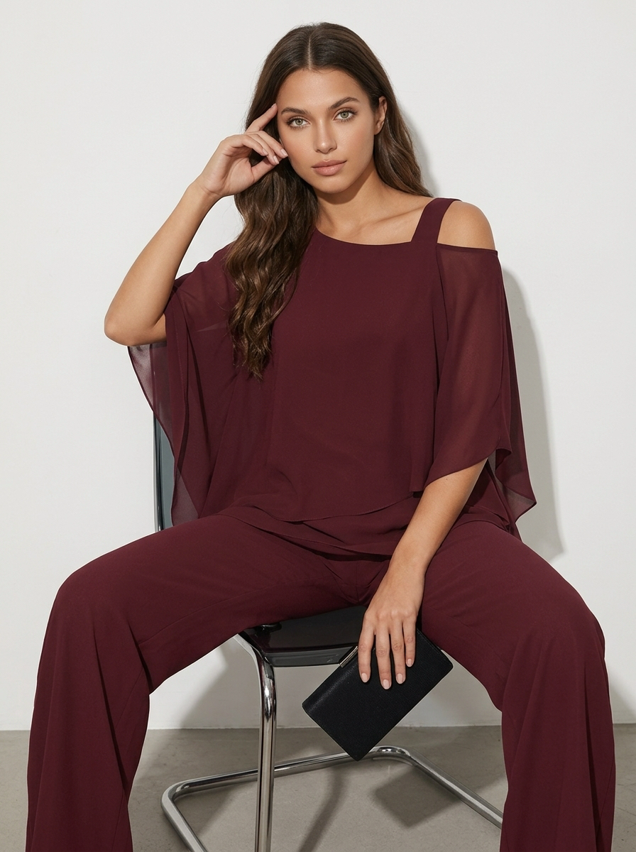 Women's Occasion Two-Piece Set – Flowy Chiffon Set