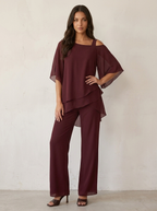 Women's Occasion Two-Piece Set – Flowy Chiffon Set