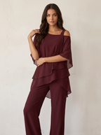 Women's Occasion Two-Piece Set – Flowy Chiffon Set