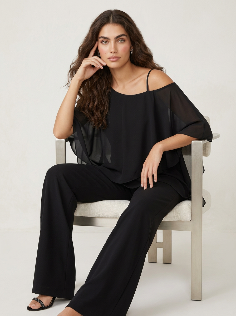 Women's Occasion Two-Piece Set – Flowy Chiffon Set