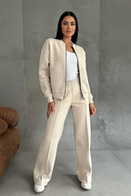 Women's Wide Leg Lounge Set – Zip Front Set