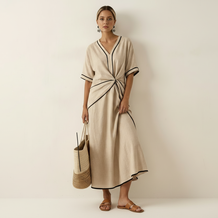 Women's Twist Front Maxi Dress – Formal Occasion Dress